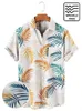 남자 캐주얼 셔츠 하와이 인쇄 짧은 소매 셔츠 해변 코코넛 나무 패션 옷깃 2024 남자 꽃 의류를위한 2024