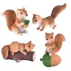 장식 인형 4pcs/set lovely squirrel 가족 모델 만화 동물 입상 집 케이크 홈 장식 아이 미니어처 정원 장식