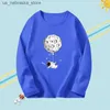 T-Shirts Cartoon Astronot ve Moon Boy Sonbahar En İyi Eğlence Uzun Kollu Tişört Çocuk T-Shirt Pamuk Çocuk Giyim Q240418