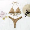 Swimwear's Swimwear Thong Thong Monokini Bikini Multicolore Simple sexy Strap Female Micro Micro Due pezzi Beachwear Burkini Mujer Biquine Brasileiro