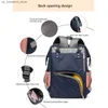 Sacchetti per pannolini Lequeen Baby Diaper Backpack Fashion Mummy Travel Cart Bag Borse Mom Aithing Mom che trasporta Backpack in gravidanza in pigiama Q240418