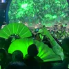 Dekorativa figurer Glow Folding LED Fan Dancing Light Fans Night Show Festival Party Rave Accessories in the Dark 6V