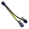 PCI-E 6-stift till dubbla 6+2-stift (6-stift/8-stift) Power Splitter-kabelgrafikkort PCIe PCI Express 6Pin till Dual 8Pin Power Cable