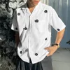Chemises décontractées masculines 2024 hommes chemises patchwork revers courts vêtements d'été de mode de style coréen lâche s-5xl incerun