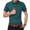 Męskie koszule 2024 Letnia koszula Koreańska moda bawełna mężczyzn Social Mens Man krótkie rękaw