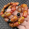 Strand Warring States Red Barrel Beads Chalcedony Road Link Agate Men and Women Same Style armband