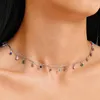 Choker Summer Fashion Emalia Mały naszyjnik Słońca dla kobiet Temperament Kryształowe koraliki krótko łańcuch