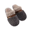 Slippers 2024 Thick Plush Winter Home Shoes For Women Closed Toe Keep Warm House Woman Plus Size Non-Slip Soft Cotton Slides