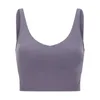 زي اليوغا Lu-iuiu bra align tank Womens Sport Classic Fitness Butness Gym Crop Vest Beauty Backbroof مع DHMEP الصدر القابل للإزالة