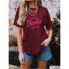 Women'S T-Shirt Graphic Tee T Shirt Designer Shirts Womens Crew Neck Print Cotton Polyester Letter Casual Regar Fit Short Sleeve Breat Dhzee