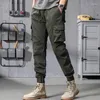 Men's Pants Workwear For Men In Spring And Autumn Thin Loose Oversized With Leg Ties Multiple Pockets