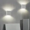 Vägglampa 12w svart vit LED inomhusbelysning modern hemdekoration sconce aluminium lampor AC85-265V