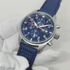 Polshorloges 43 mm hoge kwaliteit heren automatisch mechanisch horloge blauw zwart nylon canvas piloten roestvrij staal lumineuze