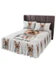 Bedkjol Pet Dog Wood Plank Texture Elastic Fitted Bed Stead med kuddväskor Madrass Cover Bedding Set Sheet