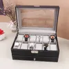 12 Grids Watch Box PU Leather Watch Case Holder Organizer Storage Box for Quartz Watches Jewelry Boxes Display Gift 240412