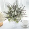 Flores decorativas Plantas artificiais Buquê de lavanda Gypsophila para DIY Christmas Whild Wedding Party Decoration Pografia Props