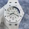 Designer Watch Luxury Automatic Mechanical Watches 15707CB White Ceramic Material Mens 42mm Movement Wristwatch