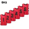 6/12 PCS Kids Football Pinnies Séchage rapide Soccer Jerseys Youth Sports Basketball Team Training numéroté Bibs Sports Gest 240407