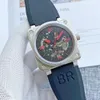 Bell and Ross Mens Bell Watch Водонепроницаемое автоматическое движение механическое сапфировое стекло из нержавеющей стали мужчины Росс.