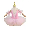 Vestido de dança de balé infantil para crianças, vestido de cisne suave, princesa Pengpeng, fantasia