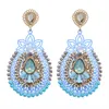 Dangle Earrings HAHA&TOTO Luxury Water-drop Shape Crystal Drop Plating In Gold Color Fashion Jewelry For Girls