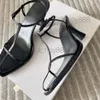 The Row Ladies Sandals Luxury Designer High Heels Summer Shoes Enkle Strap Open Teen High Heel Factory Footwear