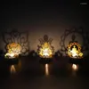 Candle Holders Muslim Statue Candlestick Festival Atmosphere Decor Hollow Arrival