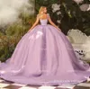 Lilac Lavender Princess Robes de quinceanera 2024 Viens de lacets de corset de luxe Crystal Crystal Vestidos de XV Anos Sweet 15 robe