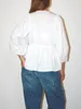 여자 블라우스 여성 Y2K Babydoll 블라우스 탑 퍼프 짧은 슬리브 나비 넥타이 넥