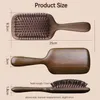 Natural Sandalwood Air Cushion Massage Comb Anti-Static Head Scalp Scraping Smooth Hair Brush for All Hair Styling Tool 240407