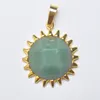 Colliers pendants Bijoux au soleil à facette en pierre d'aventurine verte pour femme cadeau S3099