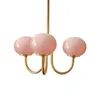 Chandeliers Nordic Simple Bedroom Lamp Designer Art Warm Romantic Children's Room Pink Medieval Bauhaus Chandelier