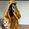 Deeptown Kawaii Zip Up Hoodies Kvinnor överdimensionerade japansk tjej preppy stil söt björn tröjor söta lolita broderade toppar 240403