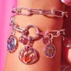 925 Sterling Silver Fit Women Charms Bracelet Perles Charm Me Heart Styling Double Link