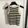 Lettera di strass Tank Top Top Knitting Striped Gret Women Designer Thirts Summer Crop Tanks giubbotti sportivi