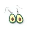 Dangle Earrings Colorful Cartoon Avocado Strawberry Pineapple For Women Girls Creative Cute Fruit Resin Geometric Gifts