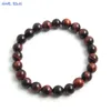 Strand Sunsll 8mm Red Tiger Eye Round Beads Bracets Trendy Stretny for Women Men Tibetan Buddha Yoga Healing Jewelry Handmade