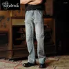 Мужские джинсы MBBCAR MEN 14OS SELVEDGE Джинсовая джинсовая ткань промытые вспышки B01 Двойное коленное карьеру брюки.