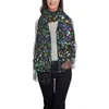 Lenços lenços multicolor sparkle lenço preto tampa de xale quente com tamel longo fêmea casual outono stard