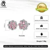Stud Earrings ORSA JEWELS Brilliant Pink Flower Earring 925 Sterling Silver Rotatable 5A Zirconia Jewelry For Women LME03