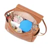 Bolsas Bolsas de fraldas de couro multifuncionais de grande capacidade para bebês para cuidados com o bebê para mochila mochila de maternidade ao ar livre