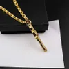 Chkro 24K Gold Diamond Holy Sword Pendant Necklace Fashion och personliga män Womens Letter Full