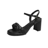 Sandaler Kvinnors sommar 2024 Chunky High Heeled Women Shoes Pleated Open-Toe Platform Sandalias Femininas Fashion Chaussure Femme