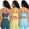 Desginer alooo yoga aloë tanks nieuwe vaste één stuk cup sport bra dames cross back short fitness tank top