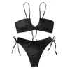 Dames zwemkleding bikini's 2024 vrouwen zwempak tie side vrouwelijke strappy bandage thong Braziliaanse biquini speciale stof zwempak