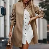 Vestes pour femmes femmes fausse laine fine veste de tranchée printemps automne décontracté slim élégant manteau mode collier debout