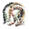 Strand Naturale Raw Irregolarità Irregolarità Crystal Agata Bracciale Ovale in acciaio inossidabile Decorazione di fibbia per mano Decorazione Friends Regali per festività 4pc