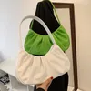 Bolsas de ombro verdes pequenos bolsas de couro PU PU para mulheres 2024 Totas simples Bolsas de senhora e bolsas