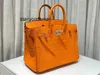 Vrouwen luxe handtas L oranje handgemaakte wax thread luxe goederen fabriek zilveren gesp bk25 tas