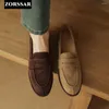 Chaussures décontractées pour les femmes 2024 Été marron flats dames chaussures modes en daim soft semelle non glissée féminino zapatos mujer